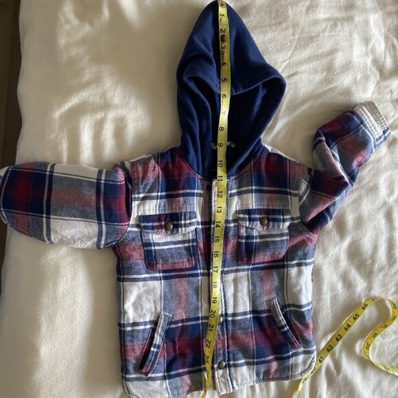 Baby Gap Toddler Hooded Button Up Plaid 2T - Picture 5 of 6